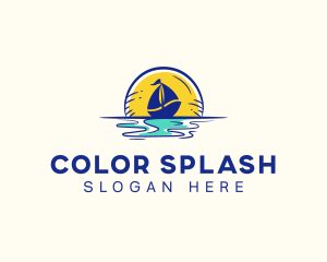 Sea Sailing Boat  logo design