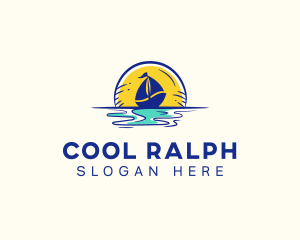 Sea Sailing Boat  logo design