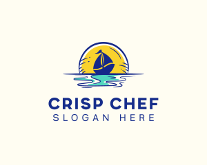 Sea Sailing Boat  logo design