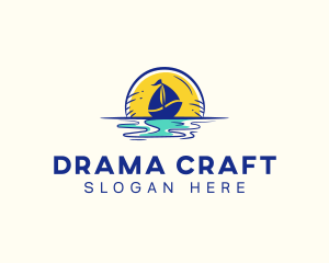 Sea Sailing Boat  logo design