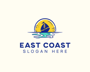 Sea Sailing Boat  logo design