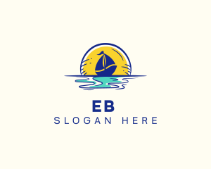 Sea Sailing Boat  logo design