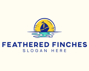 Sea Sailing Boat  logo design