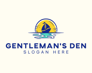 Sea Sailing Boat  logo design