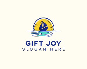 Sea Sailing Boat  logo design