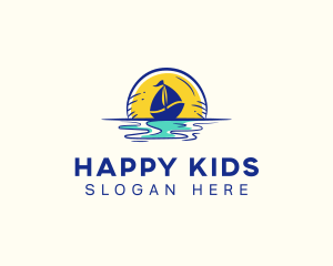 Sea Sailing Boat  logo design