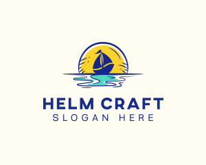 Helm - Sea Sailing Boat logo design