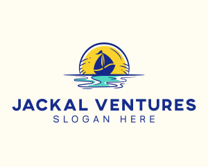 Sea Sailing Boat  logo design