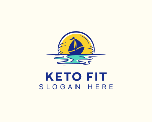 Sea Sailing Boat  logo design