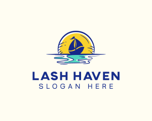 Sea Sailing Boat  logo design