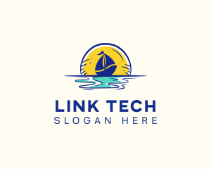 Sea Sailing Boat  logo design