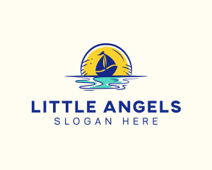 Sea Sailing Boat  logo design