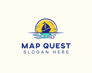 Sea Sailing Boat  logo design