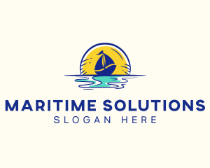 Naval - Sea Sailing Boat logo design