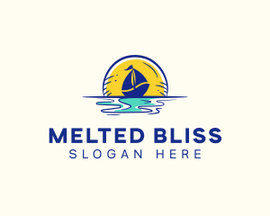 Sea Sailing Boat  logo design