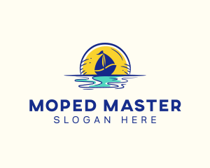 Sea Sailing Boat  logo design