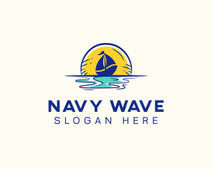 Navy - Sea Sailing Boat logo design