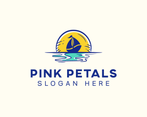 Sea Sailing Boat  logo design