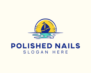 Sea Sailing Boat  logo design