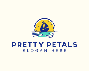 Sea Sailing Boat  logo design