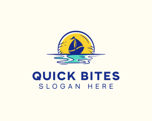 Sea Sailing Boat  logo design