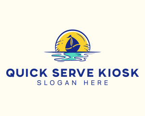 Sea Sailing Boat  logo design