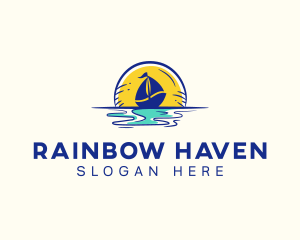 Sea Sailing Boat  logo design