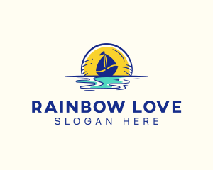 Sea Sailing Boat  logo design