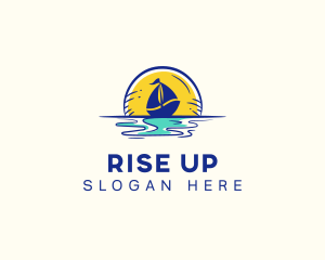 Sea Sailing Boat  logo design