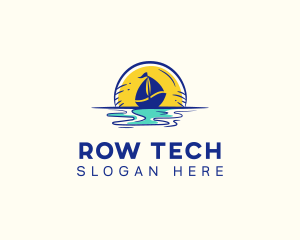 Sea Sailing Boat  logo design