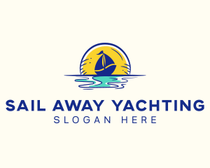 Sea Sailing Boat  logo design