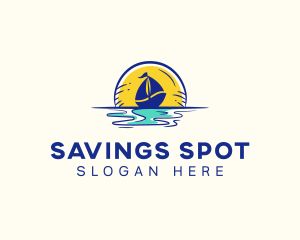 Sea Sailing Boat  logo design