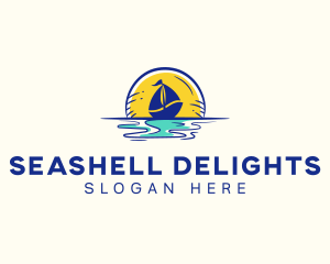 Sea Sailing Boat  logo design