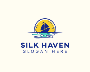 Sea Sailing Boat  logo design