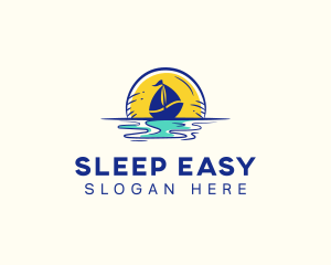 Sea Sailing Boat  logo design