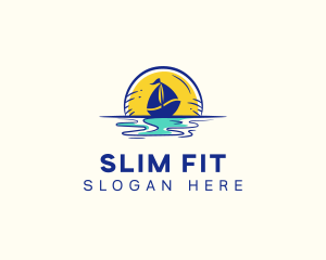 Sea Sailing Boat  logo design