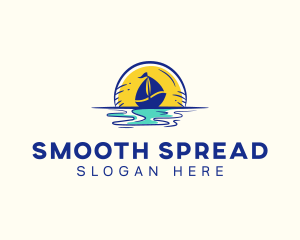 Sea Sailing Boat  logo design