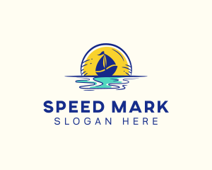 Sea Sailing Boat  logo design