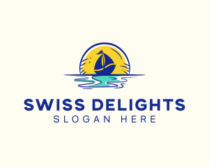 Sea Sailing Boat  logo design