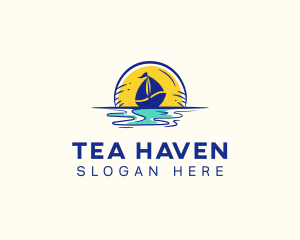 Sea Sailing Boat  logo design