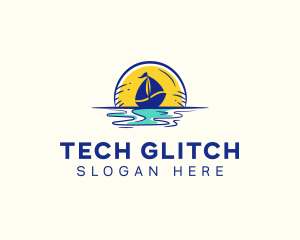 Sea Sailing Boat  logo design