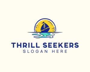 Sea Sailing Boat  logo design