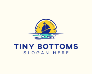 Sea Sailing Boat  logo design