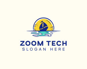 Sea Sailing Boat  logo design