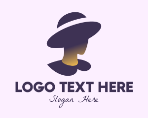 Vintage Woman Hat Logo