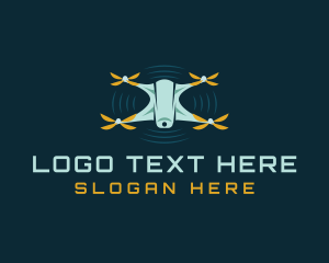Security - Flying Drone Quadcopter logo design