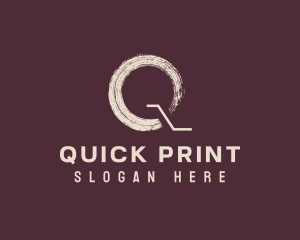 Paint Stroke Letter Q  logo design