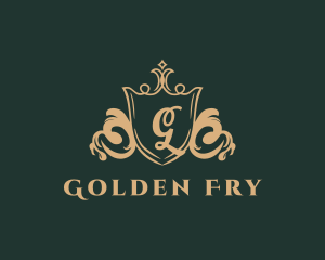 Golden Royal Shield logo design