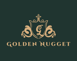 Golden Royal Shield logo design