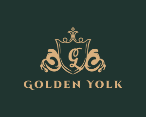 Golden Royal Shield logo design